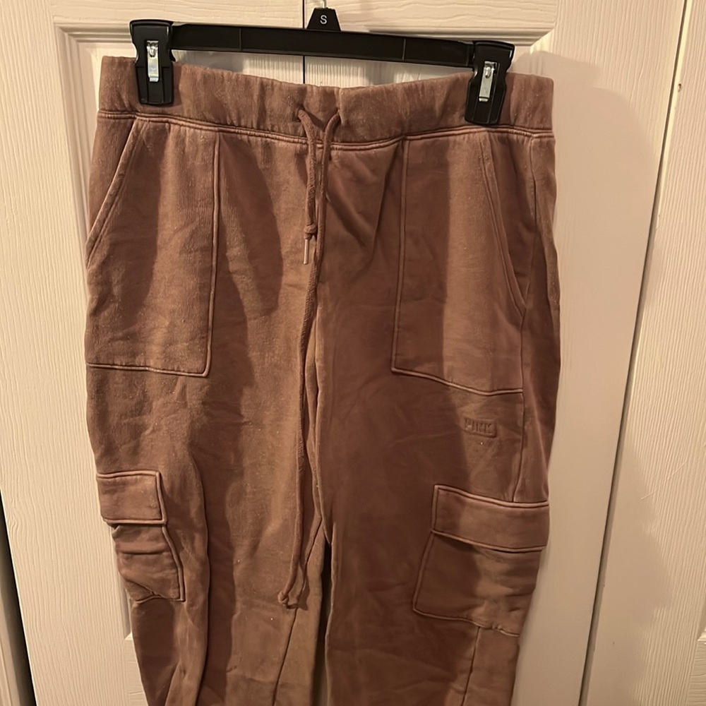 purple sweatpants with pockets down the sides